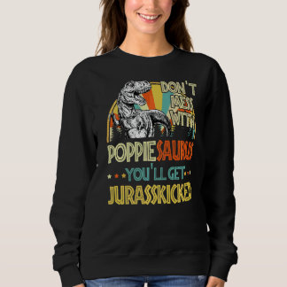 Mens Retro Poppiesaurus Dinosaur Rex Vintag Fathe Sweatshirt