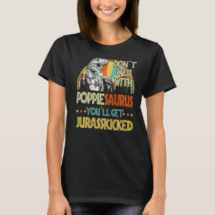 Mens Retro Poppiesaurus Dinosaur Rex Vintag Fathe T-Shirt