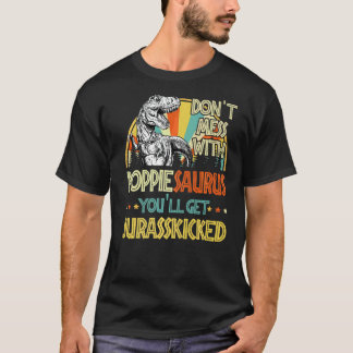 Mens Retro Poppiesaurus Dinosaur Rex Vintag Fathe T-Shirt