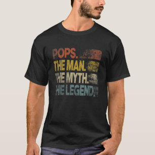 Mens Retro Pops Man Myth Legend Vintag Vaterschaft T-Shirt