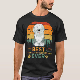 Mens Retro Style Best English Sheepdog Vater Ever  T-Shirt