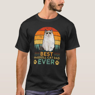 Mens Retro Style Best Ragdoll Cat Vater je Vater T-Shirt