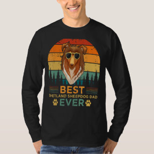 Mens Retro Style Best Shetland Sheepdog Vater Ever T-Shirt