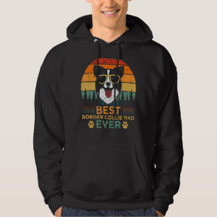 Mens Retro Style Beste Border Collie Vater je Fave Hoodie