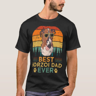 Mens Retro Style Bester Borzoi Vater je Vatertag T-Shirt