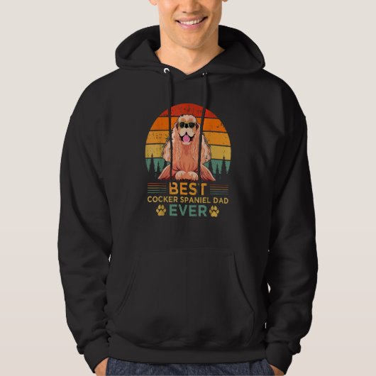 Mens Retro Style Bester Cocker Spanier Vater je Fa Hoodie (Vorderseite)