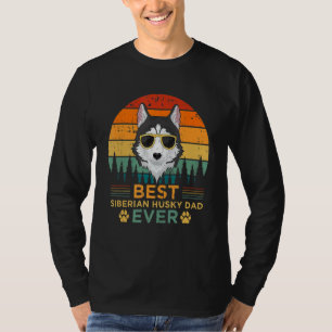 Mens Retro Style Bester sibirischer Husky-Vater je T-Shirt
