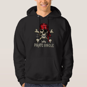 Mens Retro Style Skull Skelett Pirate Onkel Fathe Hoodie