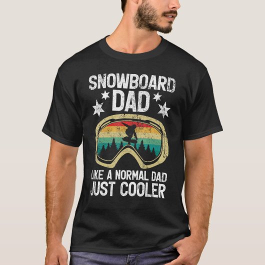 Mens Retro Style Snowboarden Vater wie ein normale T-Shirt (Vorderseite)