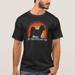 Mens Retro Style Vintag Bestes Maltipoo Vater je F T-Shirt