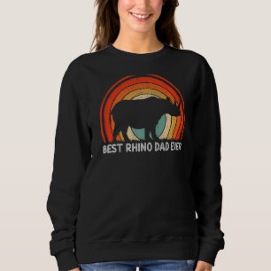 Mens Retro Style Vintage Best Rhino Dad Ever Fathe Sweatshirt