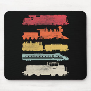 Mens Retro Trains Lovers Vintage Eisenbahn Bahn Mousepad