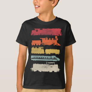 Mens Retro Trains Lovers Vintage Eisenbahn Bahn T-Shirt