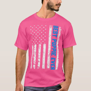 Mens Retro US Best Poppie Ever 4th Of July Father' T-Shirt