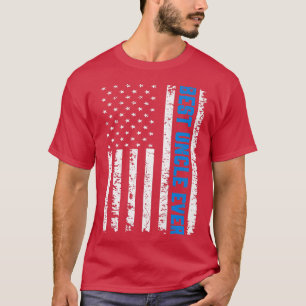 Mens Retro US Bester Onkel je 4. Juli Vatertag T-Shirt
