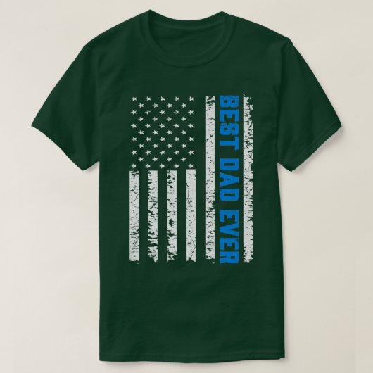 Mens Retro US Bester Vater je 4. Juli Vater D T-Shirt (Design vorne)