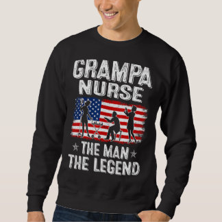 Mens Retro US Flag Vatertag Grampa Nurse The L Sweatshirt