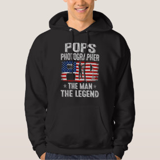 Mens Retro US Flag Vatertag Pop Fotograf Hoodie