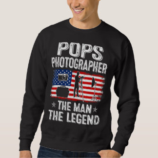 Mens Retro US Flag Vatertag Pop Fotograf Sweatshirt