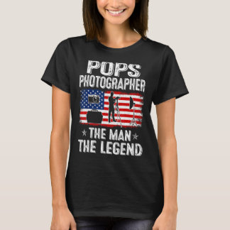 Mens Retro US Flag Vatertag Pop Fotograf T-Shirt