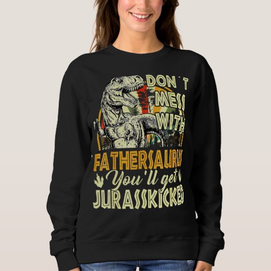 Mens Retro Vater Rex Saurus Vatertag Sweatshirt (Vorderseite)