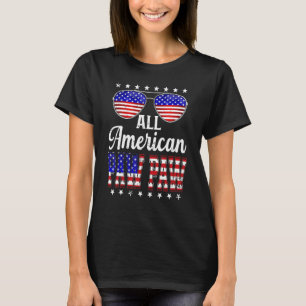 Mens Retro Vatertag ganz amerikanisch Paw uns Fl T-Shirt