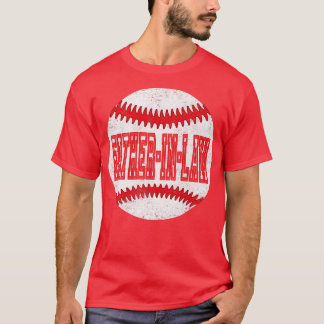 Mens Retro Vatertag Softball VaterInLaw & Bas T-Shirt
