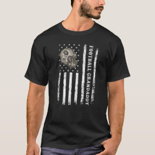 Mens Retro Vintag American Flag Football Grand T-Shirt