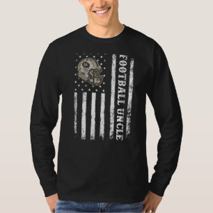 Mens Retro Vintag American Flag Football Uncle Fan T-Shirt
