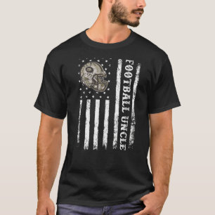 Mens Retro Vintag American Flag Football Uncle Fan T-Shirt