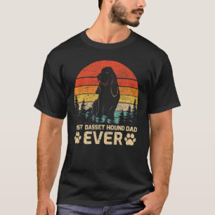 Mens Retro Vintag Best Basset Hound Vater Fath T-Shirt