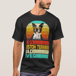 Mens Retro Vintag Best Boston Terrier Vater Ever F T-Shirt