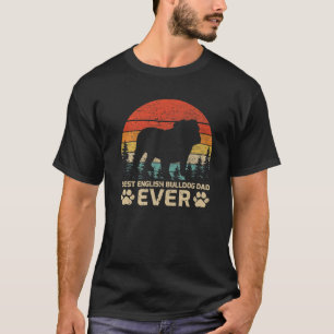 Mens Retro Vintag Best English Bulldog Vater je F T-Shirt