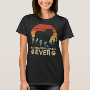 Mens Retro Vintag Best English Bulldog Vater je F T-Shirt