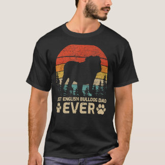 Mens Retro Vintag Best English Bulldog Vater je F T-Shirt