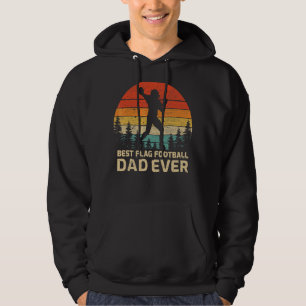 Mens Retro Vintag Best Flag Football Vater Flag Hoodie