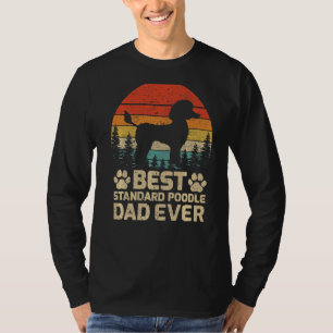 Mens Retro Vintag Best Standard Poodle Vater je F T-Shirt