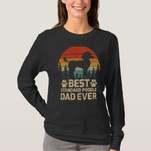 Mens Retro Vintag Best Standard Poodle Vater je F T-Shirt