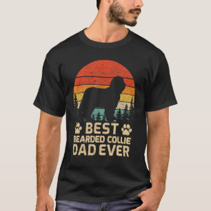 Mens Retro Vintag Beste Bartete Collie Vater Ever  T-Shirt