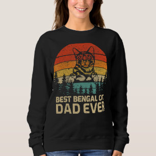 Mens Retro Vintag Beste Bengalische Katze Vater je Sweatshirt