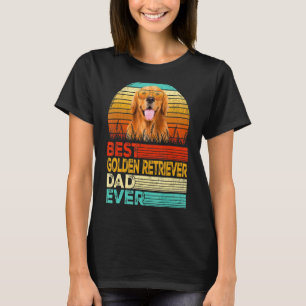 Mens Retro Vintag Bester Goldener Retriever Vater T-Shirt