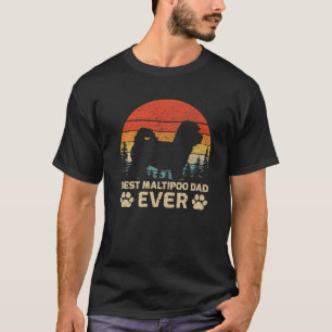 Mens Retro Vintag Bester Maltipoo Vater je Vater T-Shirt