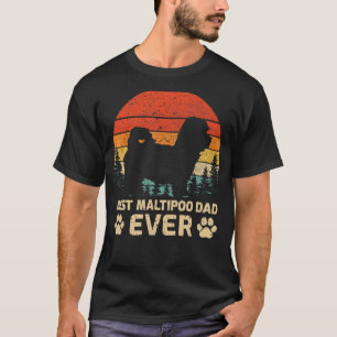 Mens Retro Vintag Bester Maltipoo-Vater je Vater T-Shirt