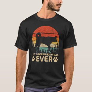 Mens Retro Vintag Bester sibirischer Husky Vater j T-Shirt