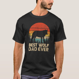 Mens Retro Vintag Bester Wolf-Vater je Vatertag T-Shirt