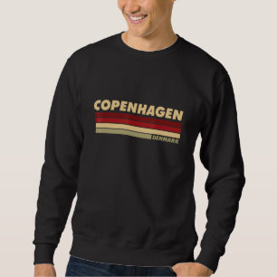Mens Retro Vintag Country Hauptstadt Stadt Kopenha Sweatshirt