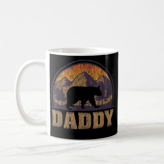 Mens Retro Vintag Daddy Bären Camping Vaterschaft Kaffeetasse (Links)