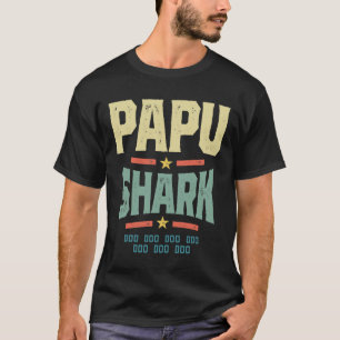 Mens Retro Vintag Papu Shark T-Shirt Funny Birthda