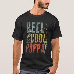 Mens Retro Vintag Reel Cool Poppa Fishing Father' T-Shirt