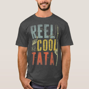 Mens Retro Vintag Reel Cool Tata Fishing Fathers T-Shirt